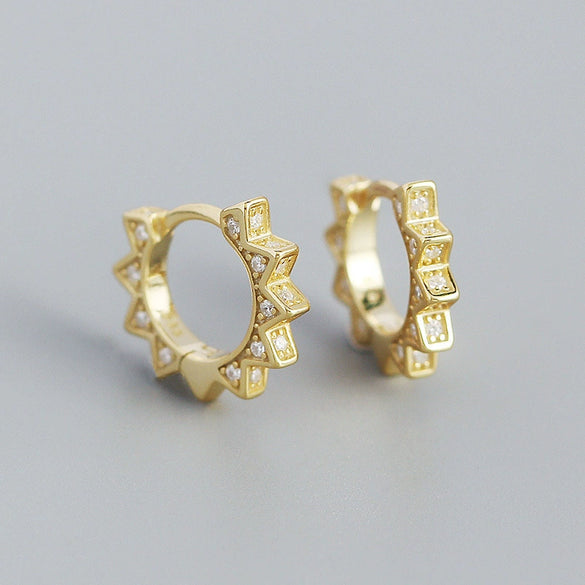 Wholesale S925 Silver Geometric Punk Metal Earring For Women With Electroplating Treatment