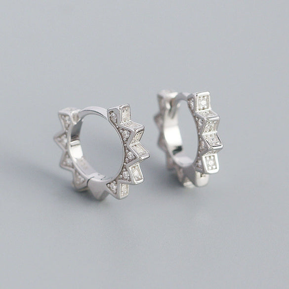 Wholesale S925 Silver Geometric Punk Metal Earring For Women With Electroplating Treatment