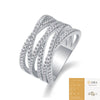 Wholesale S925 Silver Geometric Ring Set With Diamonds