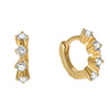 Wholesale S925 Silver Geometric Round Earring With Row Drill And Ear Buckle Set With Diamonds