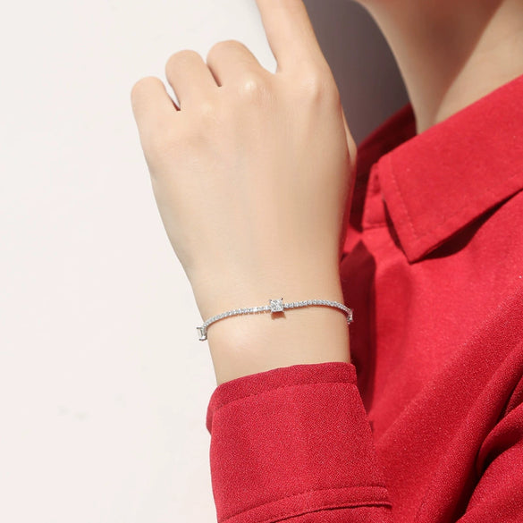 Wholesale S925 Silver Geometric Square Bracelet For Women With Electroplating Dream Shadow Starlight