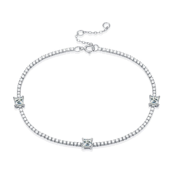 Wholesale S925 Silver Geometric Square Bracelet For Women With Electroplating Dream Shadow Starlight