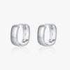 Wholesale S925 Silver Geometric Square Round Mirror Electroplated Minimalist Women's Earrings