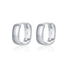 Wholesale S925 Silver Geometric Square Round Mirror Electroplated Minimalist Women's Earrings
