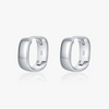 Wholesale S925 Silver Geometric Square Round Mirror Electroplated Minimalist Women's Earrings