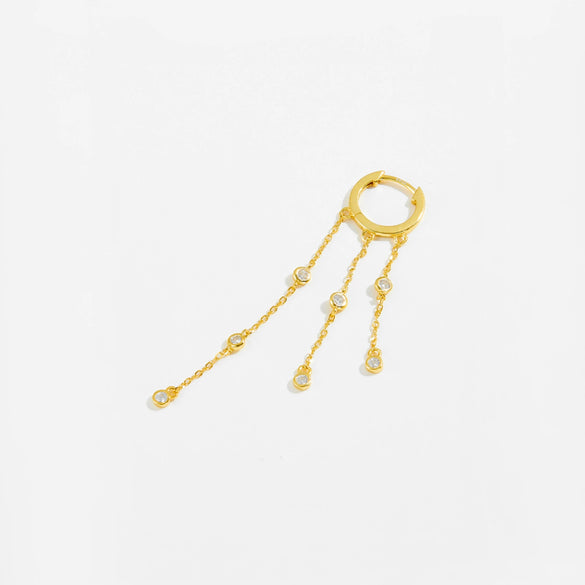 Wholesale S925 Silver Geometric Tassel Earrings For Women With Electroplating Treatment