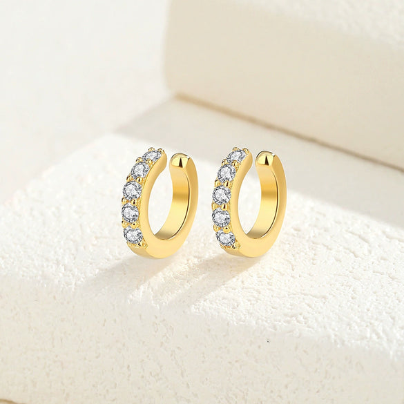Wholesale S925 Silver Geometric U Shape Electroplated Niche Style Earbone Clips For Women