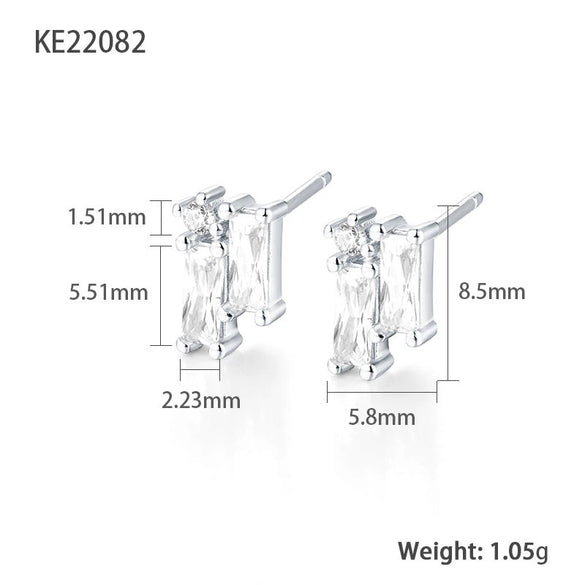 Wholesale S925 Silver Geometric Zircon Earrings