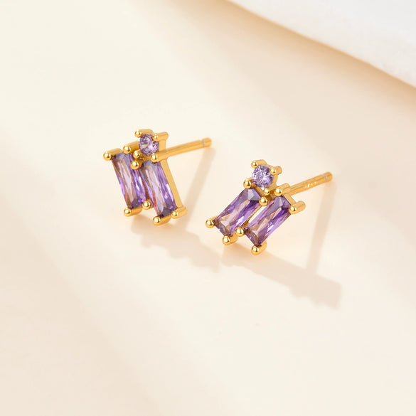 Wholesale S925 Silver Geometric Zircon Earrings
