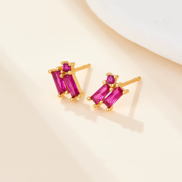 Wholesale S925 Silver Geometric Zircon Earrings