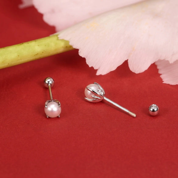 Wholesale S925 Silver Geometric Zirconia Flat Screw Thread Piercing Ear Bone Stud Minimalist Earrings For Women