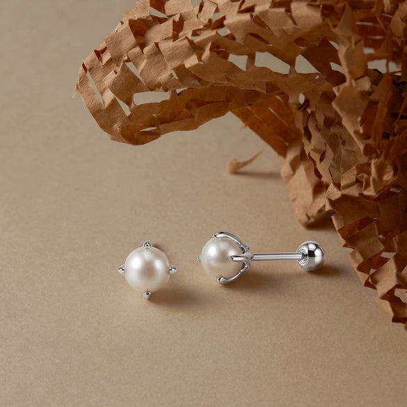 Wholesale S925 Silver Geometric Zirconia Flat Screw Thread Piercing Ear Bone Stud Minimalist Earrings For Women