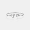 Wholesale S925 Silver Glossy Heartshaped Open Ring With Platinum Or 18K Gold Electroplating In Classic Cold Style For Women And Unisex