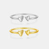 Wholesale S925 Silver Glossy Heartshaped Open Ring With Platinum Or 18K Gold Electroplating In Classic Cold Style For Women And Unisex