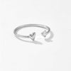 Wholesale S925 Silver Glossy Heartshaped Open Ring With Platinum Or 18K Gold Electroplating In Classic Cold Style For Women And Unisex