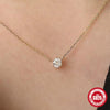 Wholesale S925 Silver Gold Plated Pendant Necklace With Single Diamond Six Claw Zircon Geometric Style And O Chain For Women