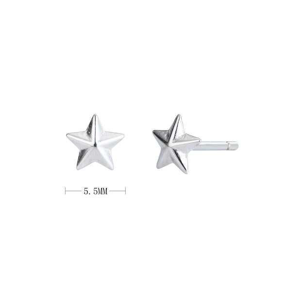 Wholesale S925 Silver Goldplated Fivepointed Starshaped Earring