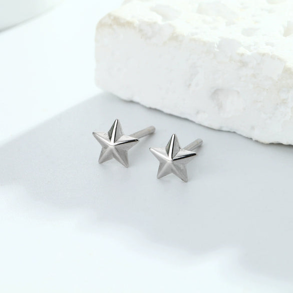 Wholesale S925 Silver Goldplated Fivepointed Starshaped Earring