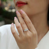 Wholesale S925 Silver Guardian Ring Set With Diamonds Geometric Style Moissanite For Women