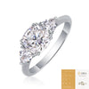 Wholesale S925 Silver Guardian Ring Set With Diamonds Geometric Style Moissanite For Women