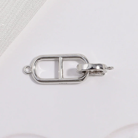 Wholesale S925 Silver Handmade Pig Nose Buckle Pearl Bracelet Necklace Connection Finishing Buckle With Electroplating