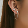 Wholesale S925 Silver Heart Shape Diamond Set Earrings For Women