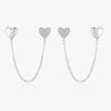 Wholesale S925 Silver Heart Shape Diamond Set Earrings For Women