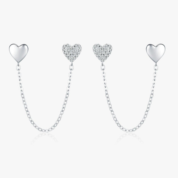 Wholesale S925 Silver Heart Shape Diamond Set Earrings For Women