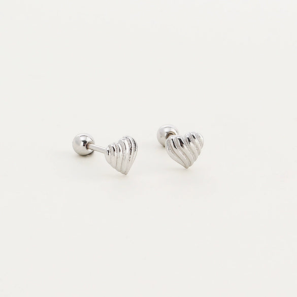 Wholesale S925 Silver Heart Shape Electroplated Earrings For Women
