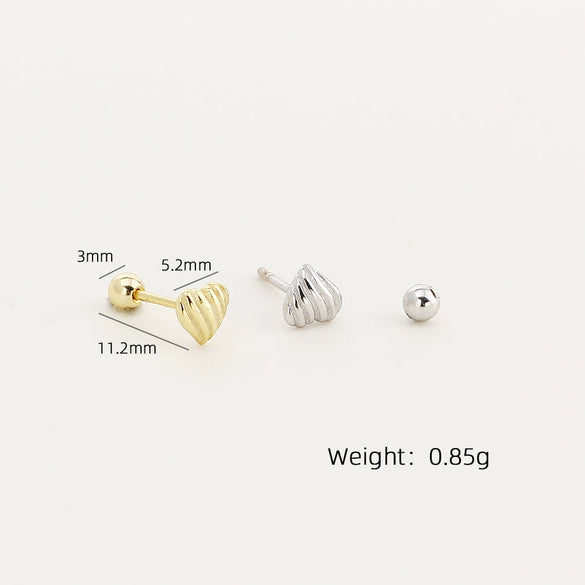 Wholesale S925 Silver Heart Shape Electroplated Earrings For Women
