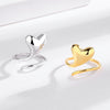Wholesale S925 Silver Heart Shape Love Ring With 18K Golden Face And Electroplating Design For Women