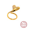 Wholesale S925 Silver Heart Shape Love Ring With 18K Golden Face And Electroplating Design For Women