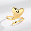 Wholesale S925 Silver Heart Shape Love Ring With 18K Golden Face And Electroplating Design For Women
