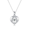 Wholesale S925 Silver Heart Shape Moissanite Pendant Necklace With Ball Chain And Electroplating