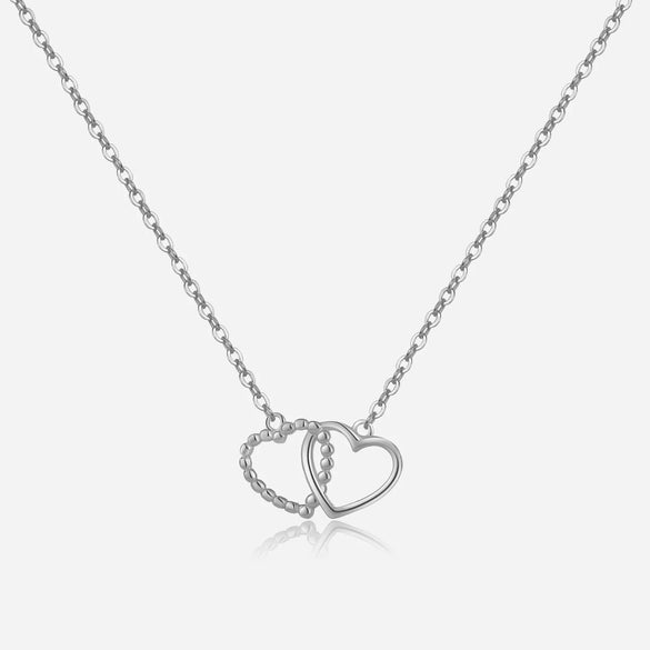 Wholesale S925 Silver Heart Shaped Clavicle Necklace With Electroplating In Fashion High End Light Luxury Style