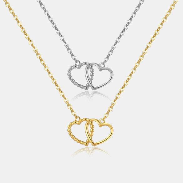 Wholesale S925 Silver Heart Shaped Clavicle Necklace With Electroplating In Fashion High End Light Luxury Style