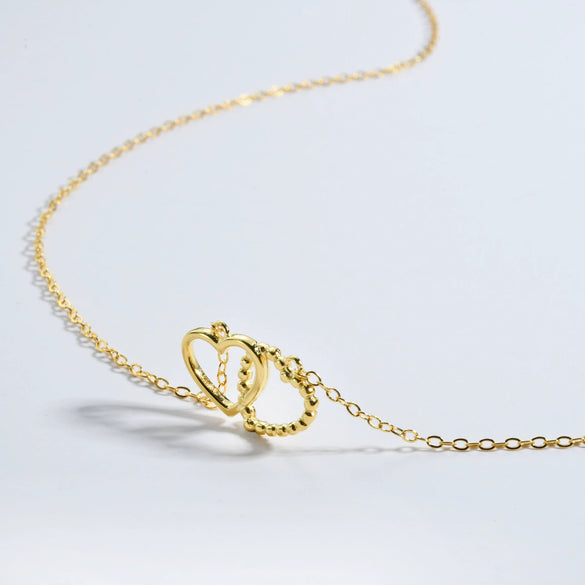 Wholesale S925 Silver Heart Shaped Clavicle Necklace With Electroplating In Fashion High End Light Luxury Style