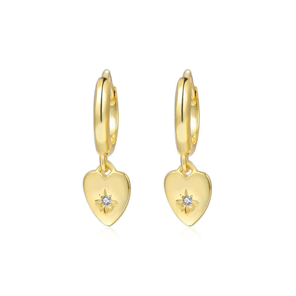 Wholesale S925 Silver Heart Shaped Geometric Earrings For Women