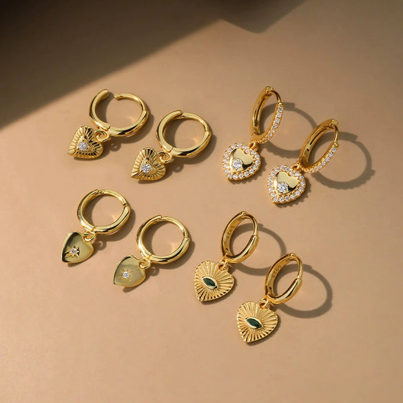 Wholesale S925 Silver Heart Shaped Geometric Earrings For Women