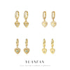 Wholesale S925 Silver Heart Shaped Geometric Earrings For Women