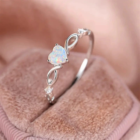 Wholesale S925 Silver Heartshaped Ring Polishing Fashion Style