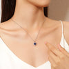 Wholesale S925 Silver Heartshaped Tan Sapphire Necklace With Full Diamond And Ice Flower Cut Simple Style For Women