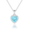 Wholesale S925 Silver Heartshaped Tan Sapphire Necklace With Full Diamond And Ice Flower Cut Simple Style For Women
