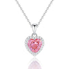 Wholesale S925 Silver Heartshaped Tan Sapphire Necklace With Full Diamond And Ice Flower Cut Simple Style For Women