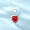 Wholesale S925 Silver Heartshaped Tan Sapphire Necklace With Full Diamond And Ice Flower Cut Simple Style For Women
