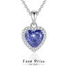 Wholesale S925 Silver Heartshaped Tan Sapphire Necklace With Full Diamond And Ice Flower Cut Simple Style For Women