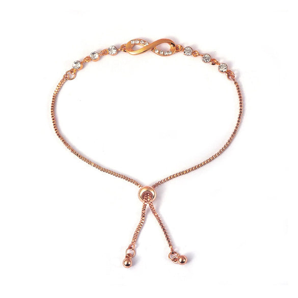 Wholesale S925 Silver Infinite Love Telescopic Bracelet With Styling Letters Numbers Text Micropaved