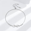 Wholesale S925 Silver Infinite Love Telescopic Bracelet With Styling Letters Numbers Text Micropaved