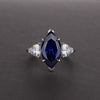 Wholesale S925 Silver Inlaid High Carbon Diamond Horse Eye Ring Luxury Fashion Style