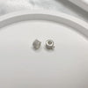 Wholesale S925 Silver Inlaid Zircon Round Perforated Spacer Loose Beads Handmade Diy Threeway Beads Pendant Connecting Ring